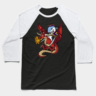 Shark Pirate Riding Dragon Baseball T-Shirt